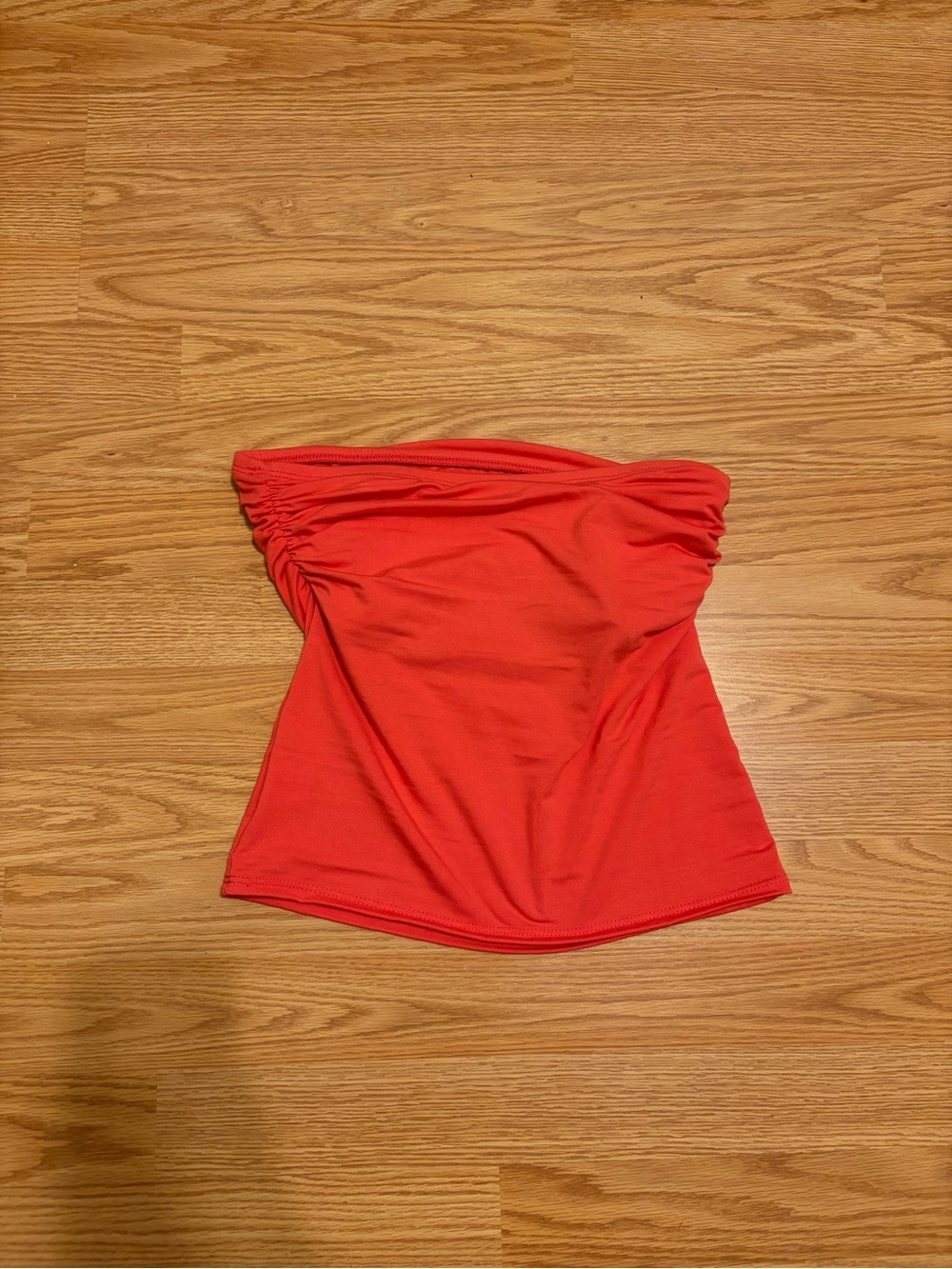 NEVER WORN* Threaded Rose XS Strapless Coral Orange Tube Top - Picture 3 of 5